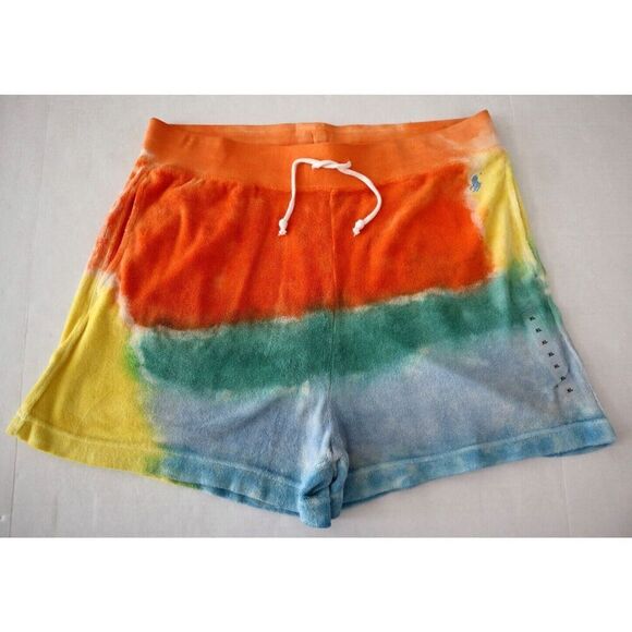 Polo Ralph Lauren Women's Sz XL Beach Dye Tie Dye Drawstring Terry Shorts - Picture 1 of 9